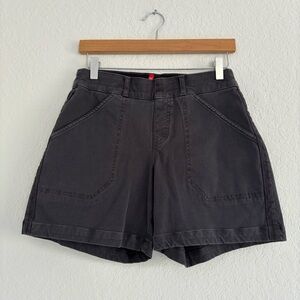 Spanx S 27-30.5 waist stretch twill shorts 6" pullon washed black 4 pocket